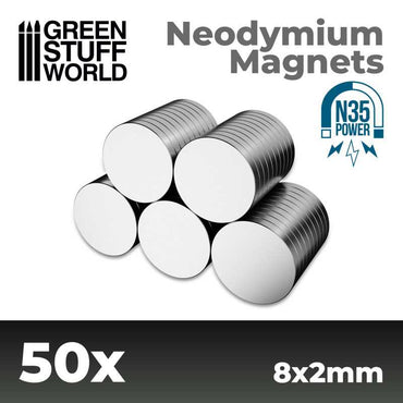 Green Stuff World: Neodymium Magnets 8x2mm - 50 units (N35)