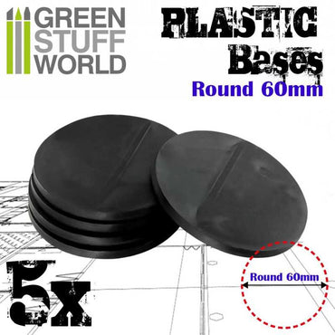 Green Stuff World: Plastic Bases - Round 60 mm BLACK